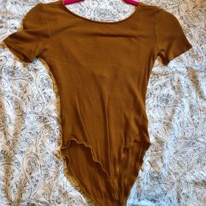 Mustard yellow T-shirt bodysuit